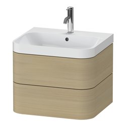 Duravit Möbelwaschtisch Happy D.2 Plus 57,5x49cm, 1 HL, Medit. Ei, 2 Schubk.
