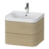 Duravit Möbelwaschtisch Happy D.2 Plus 57,5x49cm, 1 HL, Medit. Ei, 2 Schubk.
