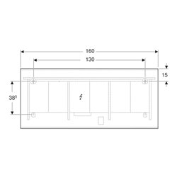 Geberit Lichtspiegel Option Plus 160x70cm, Alu elox., dir./ind. Beleucht.