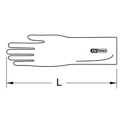 KS Tools Elektriker-Schutzhandschuh mit mechanischen und thermischen Schutz, Klasse 00, rot