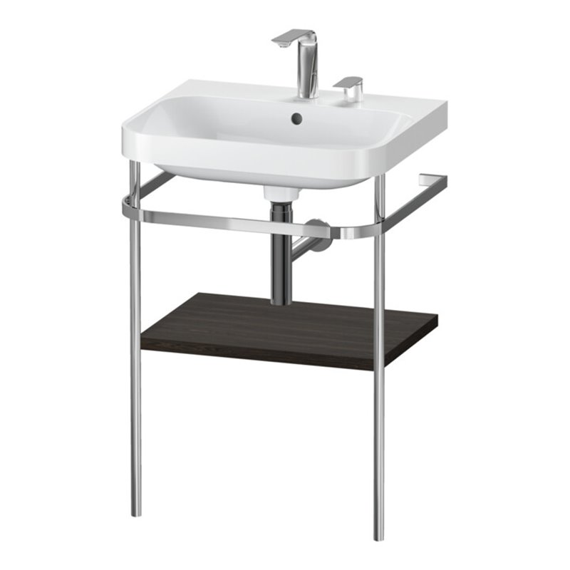 Duravit Möbelwaschtisch-Kombi Happy D.2 Plus 57,5x49cm, 2 HL, Nussb geb., m Konsole