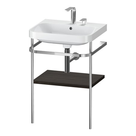 Duravit Möbelwaschtisch-Kombi Happy D.2 Plus 57,5x49cm, 2 HL, Nussb geb., m Konsole