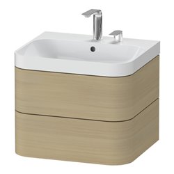 Duravit Möbelwaschtisch Happy D.2 Plus 57,5x49cm, 2 HL, Medit. Ei, 2 Schubk.