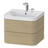 Duravit Möbelwaschtisch Happy D.2 Plus 57,5x49cm, 2 HL, Medit. Ei, 2 Schubk.