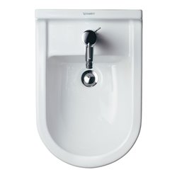 Duravit Wand-Bidet Starck 3 36,5x54cm, m HL, ÜL, Hahnlochbank, weiß