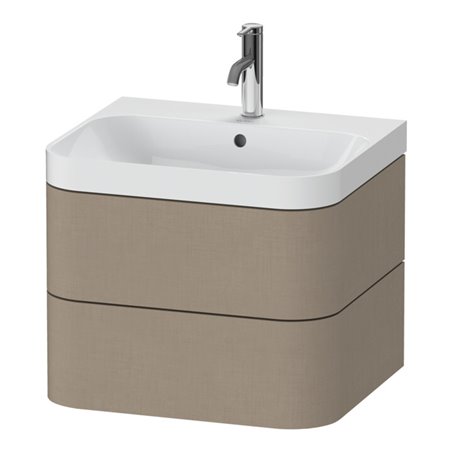 Duravit Möbelwaschtisch Happy D.2 Plus 57,5x49cm, 1 HL, leinen, 2 Schubkästen