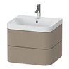 Duravit Möbelwaschtisch Happy D.2 Plus 57,5x49cm, 1 HL, leinen, 2 Schubkästen