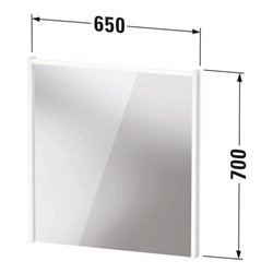 Duravit LED-Spiegel D-Code 2.0 65x70x5cm, 5 W, Tau matt, Lichtfeld oben