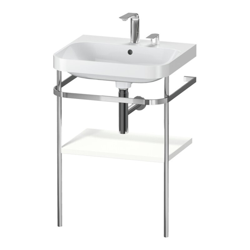 Duravit Möbelwaschtisch-Kombi Happy D.2 Plus 57,5x49cm, 2 HL, we s-matt, m Konsole