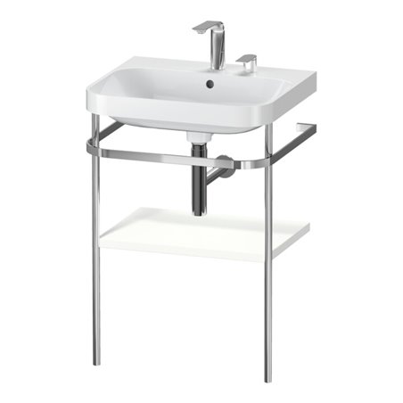 Duravit Möbelwaschtisch-Kombi Happy D.2 Plus 57,5x49cm, 2 HL, we s-matt, m Konsole