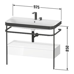 Duravit Möbelwaschtisch-Kombi Happy D.2 Plus 97,5x49cm, o HL, w m, m Konso, 1 Lad
