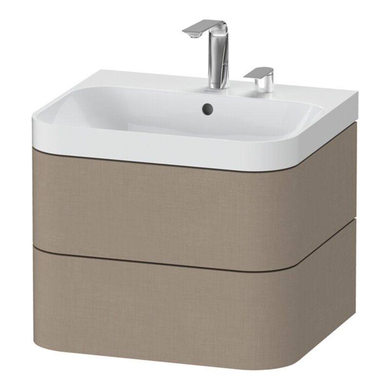 Duravit Möbelwaschtisch Happy D.2 Plus 57,5x49cm, 2 HL, leinen, 2 Schubkästen