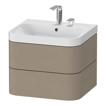 Duravit Möbelwaschtisch Happy D.2 Plus 57,5x49cm, 2 HL, leinen, 2 Schubkästen