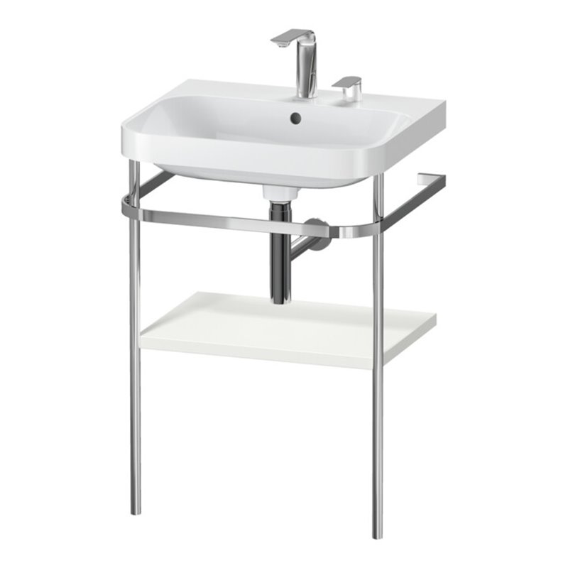 Duravit Möbelwaschtisch-Kombi Happy D.2 Plus 57,5x49cm, 2 HL, No we s-matt, m Konsole