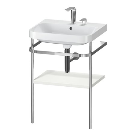 Duravit Möbelwaschtisch-Kombi Happy D.2 Plus 57,5x49cm, 2 HL, No we s-matt, m Konsole