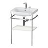 Duravit Möbelwaschtisch-Kombi Happy D.2 Plus 57,5x49cm, 2 HL, No we s-matt, m Konsole