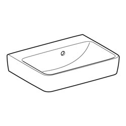 Geberit Handwaschbecken Renova Plan 50x38cm, o HL, m asymetrischem Ü, w K-T.