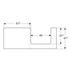 Geberit Waschtisch-Platte One 120x3x47cm, greige/lackiert m, AS re