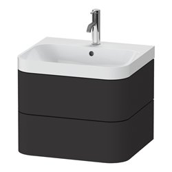 Duravit Möbelwaschtisch Happy D.2 Plus 57,5x49cm, 1 HL, graph matt, 2 Schubk.