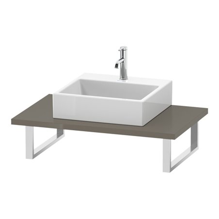 Duravit Konsole L-Cube 80-200x55cm, 1 AS, Stä 3cm, flan. Gr hgl