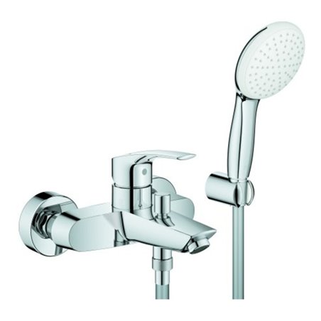 Grohe Wannen-Einhebelmischer Eurosmart 1/2', m Brausegarnitur, Wandmontage, chrom