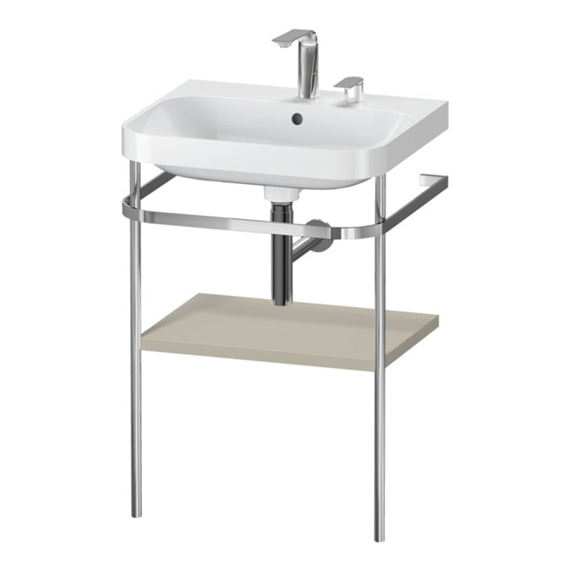Duravit Möbelwaschtisch-Kombi Happy D.2 Plus 57,5x49cm, 2 HL, Tau s-matt, m Konsole