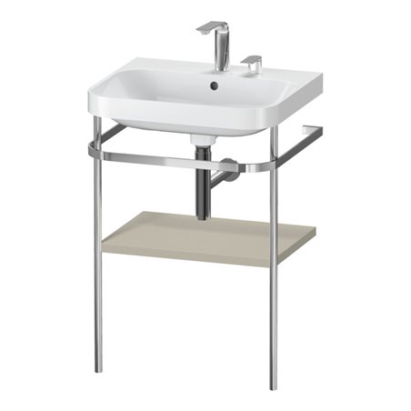 Duravit Möbelwaschtisch-Kombi Happy D.2 Plus 57,5x49cm, 2 HL, Tau s-matt, m Konsole