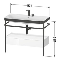 Duravit Möbelwaschtisch-Kombi Happy D.2 Plus 97,5x49cm, 2 HL, w m, m Konso, 1 Lad