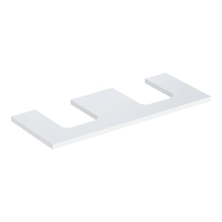 Geberit Waschtisch-Platte One 120x3x47cm, w/l hochgl., Ausschn 2-fach