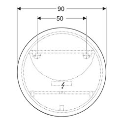 Geberit Lichtspiegel Option Round d 90cm, direkte-/indirekte Beleuchtung