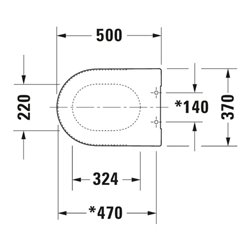 Duravit WC-Sitz Starck o Absenkaut., Scharnier Edelstahl, weiß