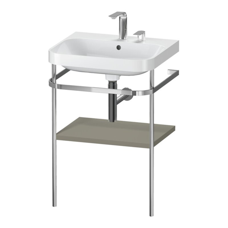 Duravit Möbelwaschtisch-Kombi Happy D.2 Plus 57,5x49cm, 2 HL, st-g s-matt, m Konsole