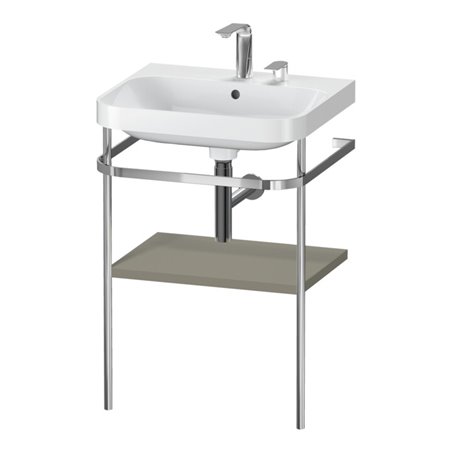 Duravit Möbelwaschtisch-Kombi Happy D.2 Plus 57,5x49cm, 2 HL, st-g s-matt, m Konsole