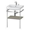 Duravit Möbelwaschtisch-Kombi Happy D.2 Plus 57,5x49cm, 2 HL, st-g s-matt, m Konsole