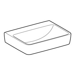 Geberit Handwaschbecken Renova Plan 50x38cm, o. Hahnl., o. ÜL, weiß KeraTect