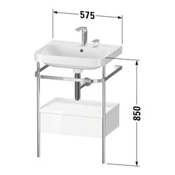 Duravit Möbelwaschtisch-Kombi Happy D.2 Plus 57,5x49cm, o HL, w m, m Kons, 1 Lad