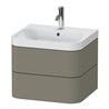 Duravit Möbelwaschtisch Happy D.2 Plus 57,5x49cm, 1 HL, st-g s-matt, 2 Schubk.