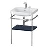 Duravit Möbelwaschtisch-Kombi Happy D.2 Plus 57,5x49cm, 2 HL, blau s-matt, m Konsole