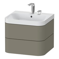 Duravit Möbelwaschtisch Happy D.2 Plus 57,5x49cm, 2 HL, st-g s-matt, 2 Schubk.