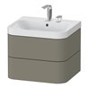 Duravit Möbelwaschtisch Happy D.2 Plus 57,5x49cm, 2 HL, st-g s-matt, 2 Schubk.