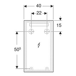 Geberit Lichtspiegel Option Basic Beleuchtung oben, 40x70cm