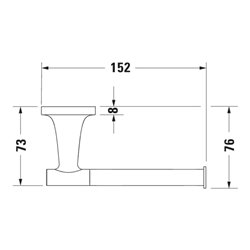 Duravit Papierrollenhalter Starck T 15,2x7,6cm, seitlich, Gold poliert