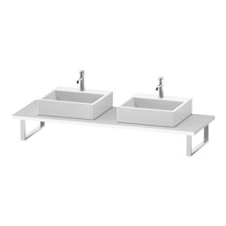 Duravit Konsole L-Cube 80-200x55cm, 2 Ausschn, Stär 3cm, we. ma