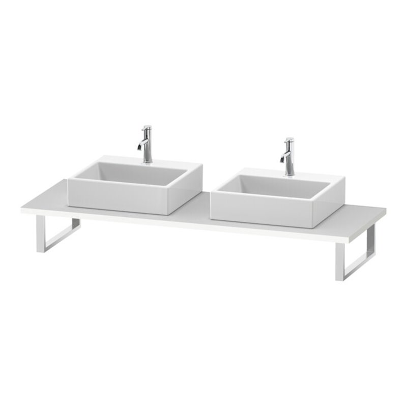 Duravit Konsole L-Cube 80-200x55cm, 2 Ausschn, Stär 3cm, we. ma