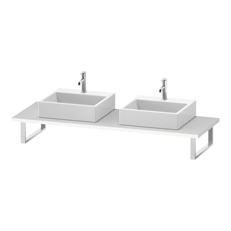 Duravit Konsole L-Cube 80-200x55cm, 2 Ausschn, Stär 3cm, we. ma