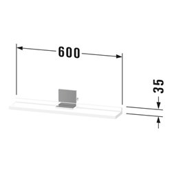 Duravit Spiegel-Ablage Sivida 65x65x3,6cm, we. ma, mont., sw