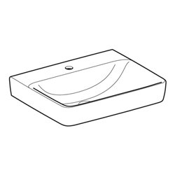 Geberit Waschtisch Renova Plan 60x48cm, Hahnl. mit., o. Überlauf, weiß