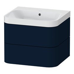 Duravit Möbelwaschtisch Happy D.2 Plus 57,5x49cm, o. HL, blau s-matt, 2 Schubk.