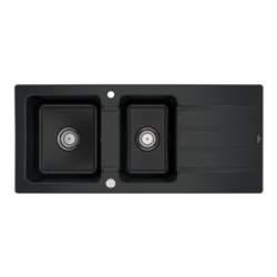 V&B Spüle Architectura 80 m Abl.garn, Exzenter, pure black