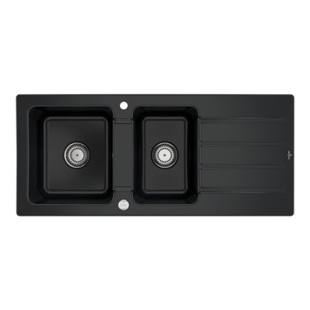 V&B Spüle Architectura 80 m Abl.garn, Exzenter, pure black